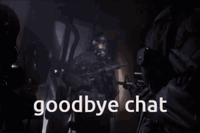a silhouette of a person with the words goodbye chat below