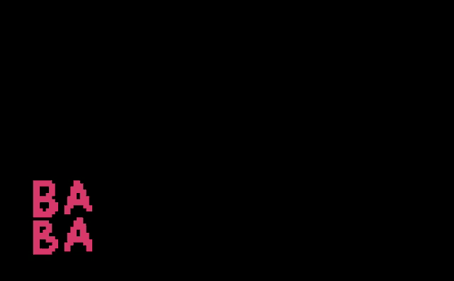 a black background with pink letters that say " jat ta is ba ba is you "