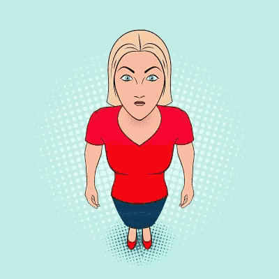 a woman with a surprised look on her face holds her hand to her mouth