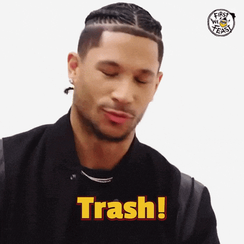 a man with a braided haircut says trash