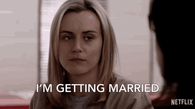 a woman says i 'm getting married in a netflix advertisement