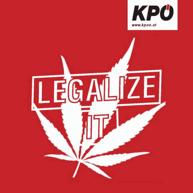 a red background with a marijuana leaf and the words legalize it on it