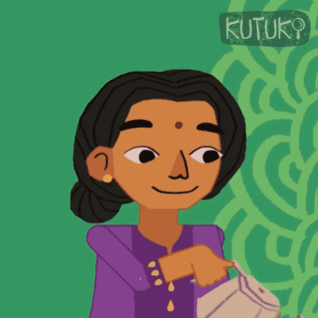 a cartoon drawing of a woman with the word kutuk written on the bottom right