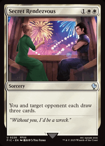 a card that says secret rendezvous on the front of it