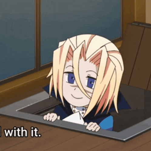 a cartoon character says " i with it " while peeking out of a sink
