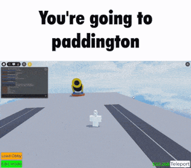 a screenshot of a video game with the words " you 're going to paddington "