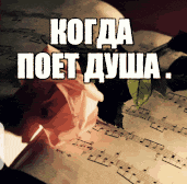 a sheet of music with a rose and the words " когда poet душa " on it