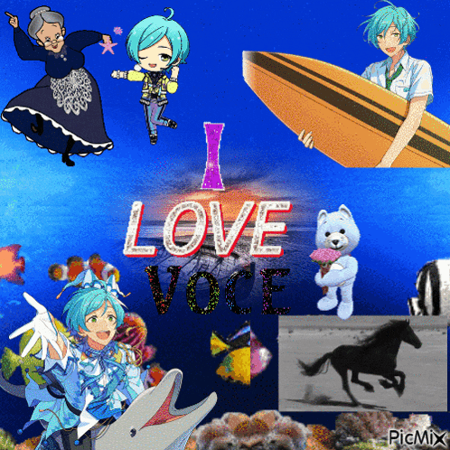 a collage of images with the words i love voce in the middle