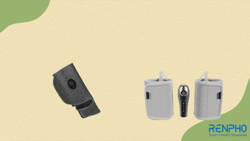 an advertisement for a leg massager surrounded by greenery