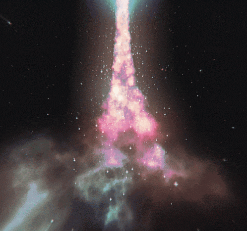 a computer generated image of a pink and purple explosion