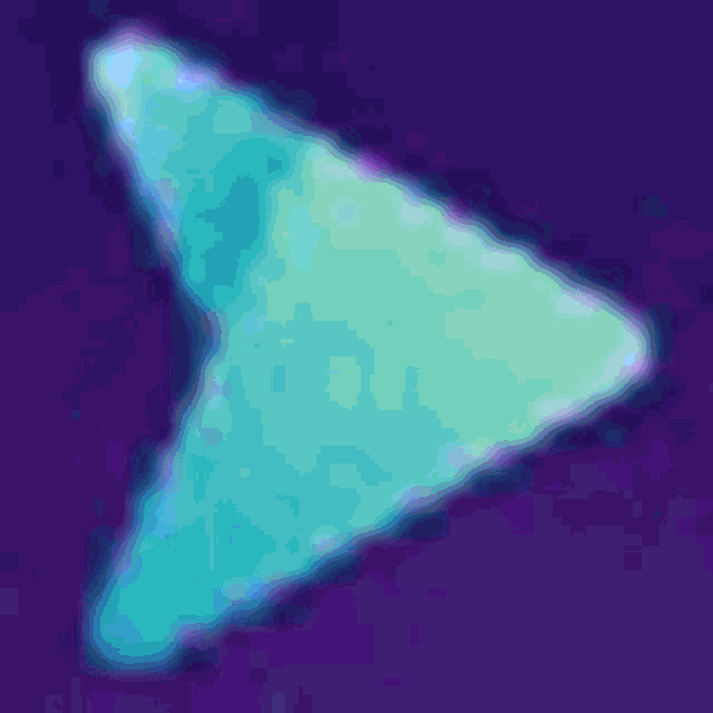 a blue triangle on a purple background is a play button