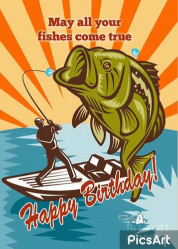 Happy Birthday Dad Fishing Line Design | Greeting Card