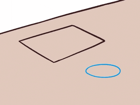 a cartoon of a person sticking their head out of a box .