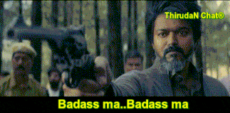 a man with a beard is holding a gun with the words badass ma badass ma written below him
