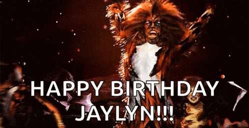 a happy birthday greeting for jaylyn with a picture of a cat