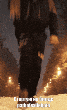 a person walking in the snow with the words pathofexilebota written below them