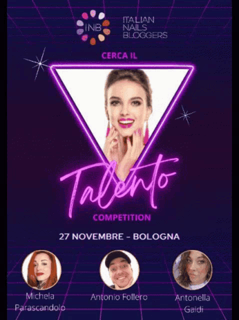 a poster for the italian nails bloggers talent competition