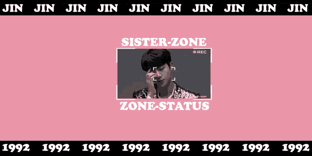 a pink background with the words sister zone zone-status