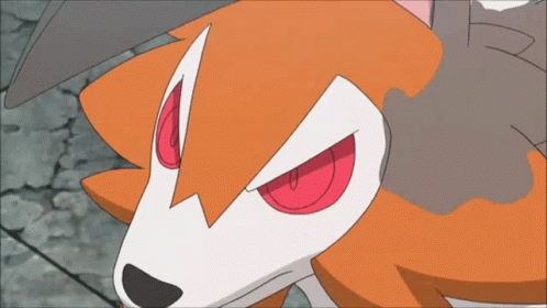 Dusk Lycanroc Eye Color Change GIF - Dusk Lycanroc Eye Color Change Red Eyes Anime GIFs