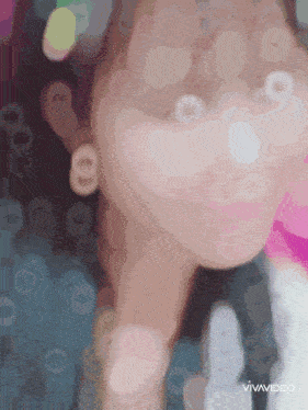 a blurred image of a person 's face with the words vivavideo below