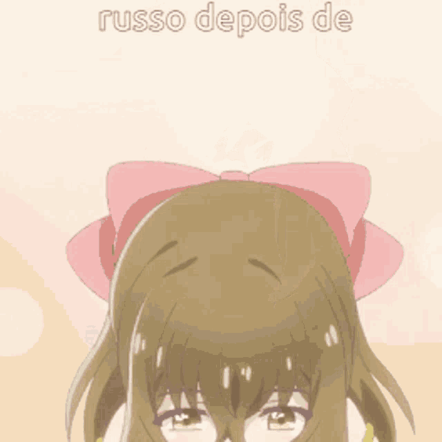 a picture of a girl with the words russo depois de written above her