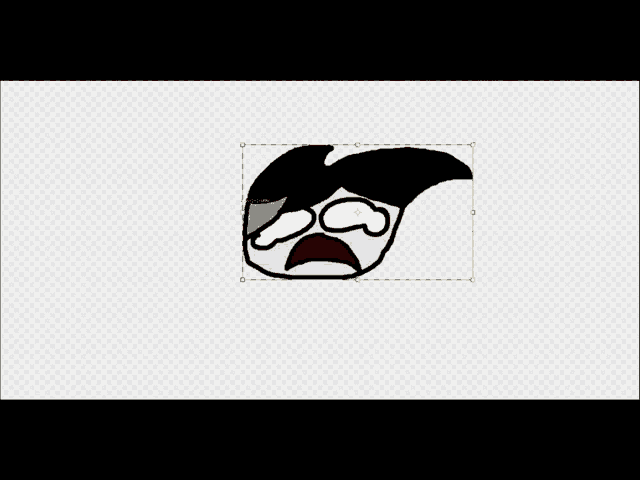 a cartoon face with tears running down its face