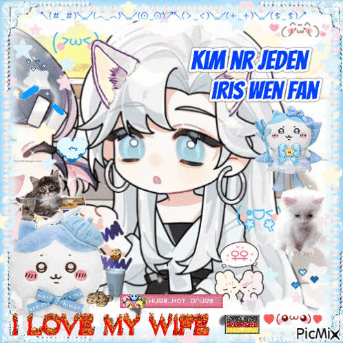 a picture of a girl with the words i love my wife on the bottom