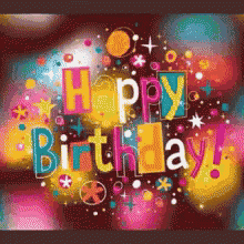 a colorful birthday greeting card with the words happy birthday