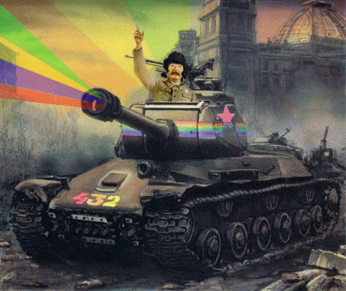 Rainbow Stalin GIF