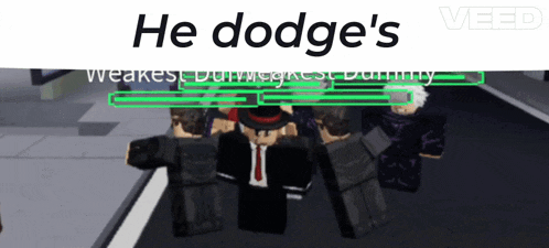 a screenshot of a video game says he dodge 's weakest dummy