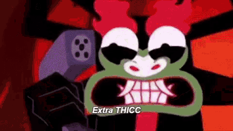 a cartoon character from samurai jack is talking on a phone .