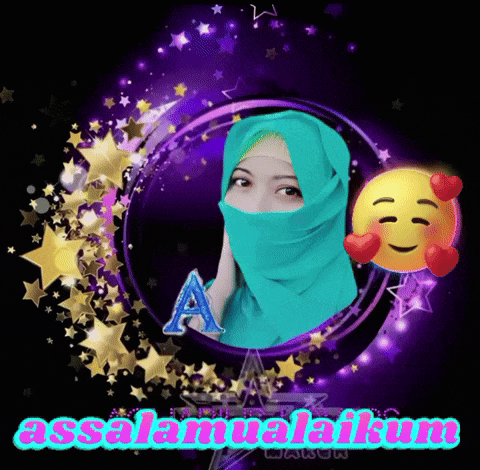 a picture of a woman in a hijab with the words assalamualaikum