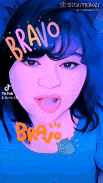 a cartoon of a woman with the words bravo written on her face