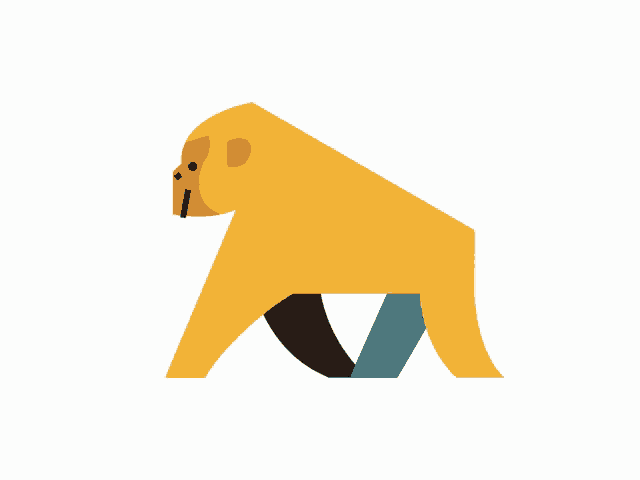 an illustration of a monkey with a triangle in its mouth