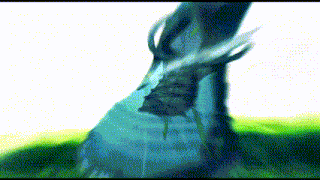 a painting of a person standing on a hill