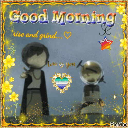 a good morning greeting card that says rise and grind