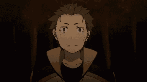 a close up of a person 's face in a dark room in a cartoon .