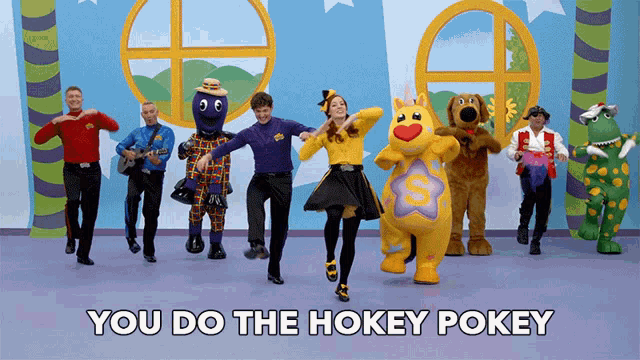 You Do The Hokey Pokey And Turn Around Mascot GIF - You Do The Hokey Pokey And Turn Around Turn Around Mascot GIFs