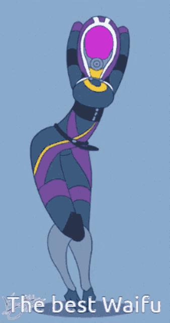 a cartoon of a robot with the words the best waifu written below it