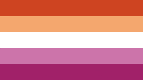 a lesbian flag with red , orange , white and purple stripes on a white background .