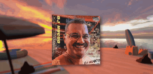 a man with glasses and a mustache is on the cover of a dj hugeo album