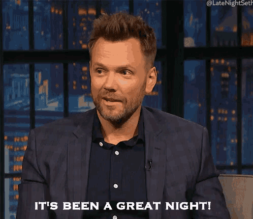 a man in a suit says it 's been a great night ..