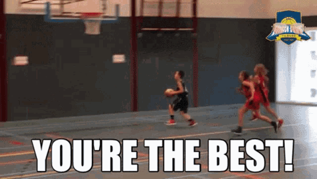 a basketball court with the words " you 're the best " on it