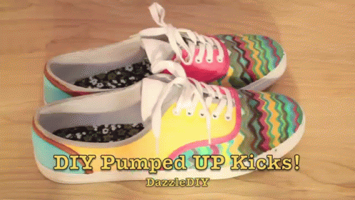 Diy Colorful Kicks GIF - Shoes Diy Colorful GIFs