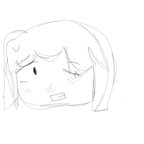 a black and white drawing of a girl 's face with the letter g on it
