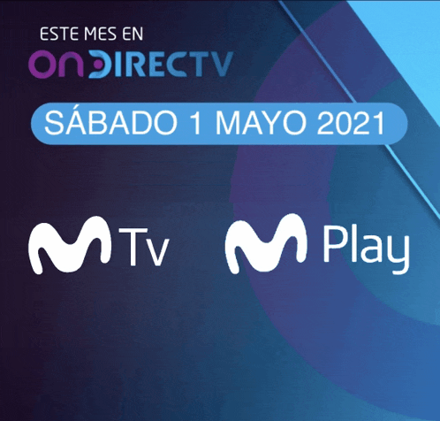 an advertisement for mtv and m play shows a blue background