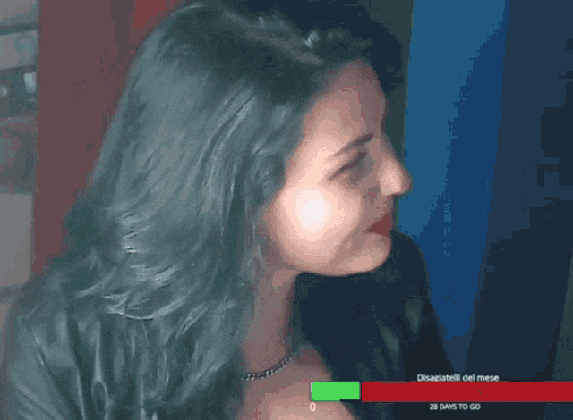 a woman 's face is displayed on a screen that says ' questo mondo '