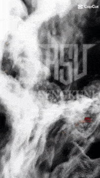 a black and white photo of smoke with the number 750 written on it