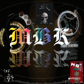 a black background with a skull and the word mbk