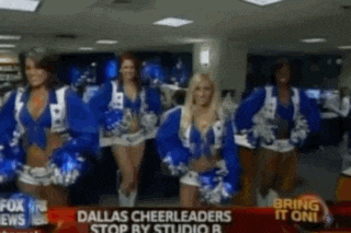 a group of cheerleaders are on a fox news channel